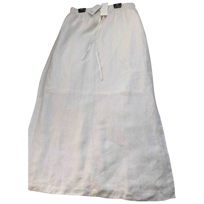 Pre-owned Club Monaco White Linen Skirt