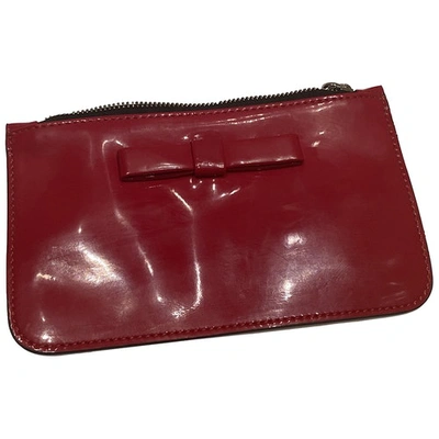 Pre-owned Marni Patent Leather Clutch Bag In Red