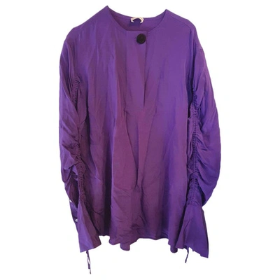 Pre-owned By Malene Birger Purple Silk  Top