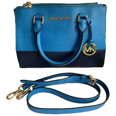 Pre-owned Michael Kors Sutton  Leather Handbag In Blue