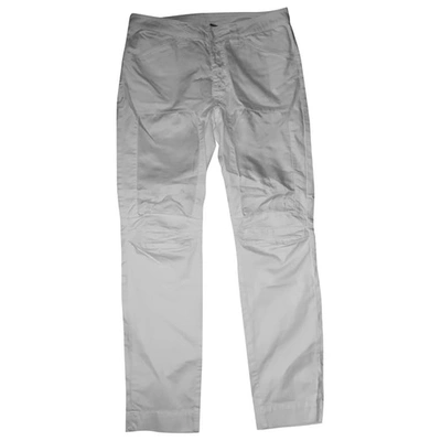 Pre-owned Dondup Straight Trousers In White