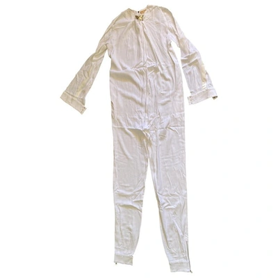 Pre-owned Genny Jumpsuit In White
