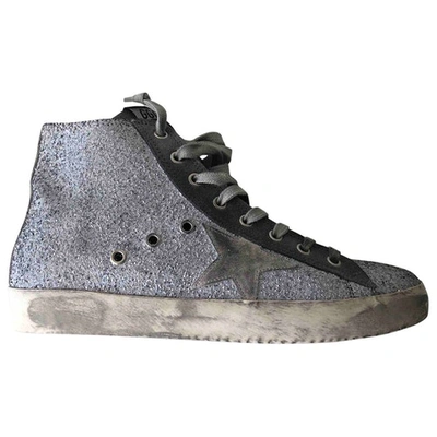 Pre-owned Golden Goose Francy Trainers In Silver