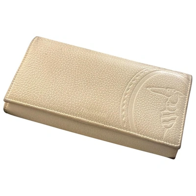 Pre-owned Trussardi Leather Wallet In White