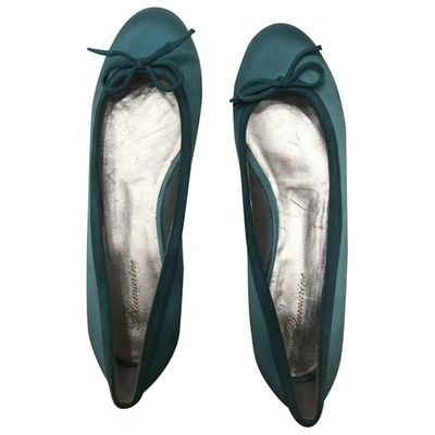 Pre-owned Blumarine Turquoise Cloth Ballet Flats