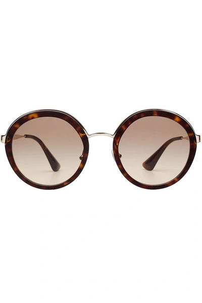 Prada Round Sunglasses In Brown