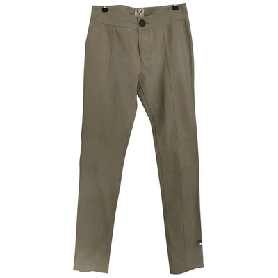 Pre-owned Sand Beige Polyester Trousers