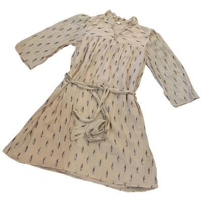 Pre-owned Pablo Silk Mid-length Dress In Beige