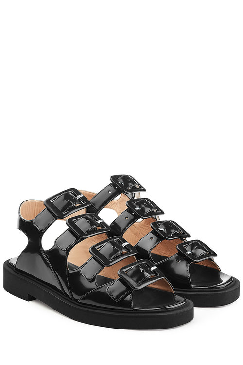 Carven Leather Sandals In Black | ModeSens