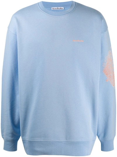 Acne Studios Mandala Print Sweatshirt Ice Blue