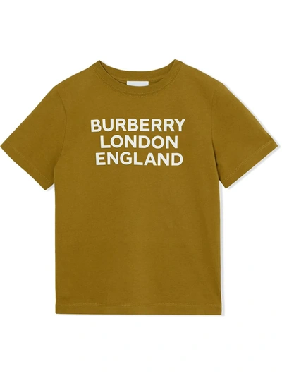 Burberry Kids' Logo Print T-shirt In Yellow