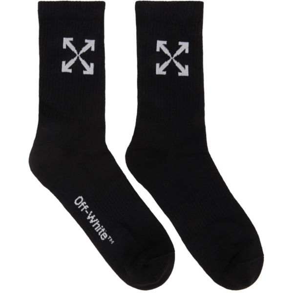 Off-white Men's Arrow Mid-calf Sport Socks In Black | ModeSens