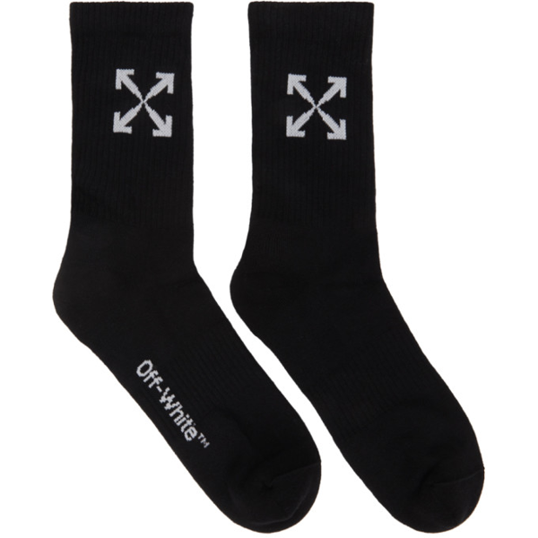 Offwhite Men's Arrow Midcalf Sport Socks In Black ModeSens