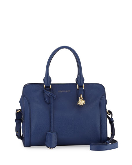 Alexander Mcqueen Padlock Small Leather Satchel Bag, Light Blue | ModeSens