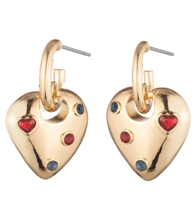 Dannijo Jaques Crystal-embellished Heart Earrings In Gold