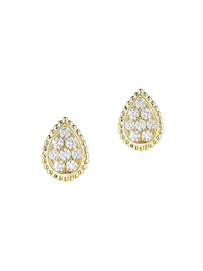 Boucheron Women's Serpent Bohème 18k Yellow Gold & Diamond Stud Earrings In Diamond Yellow Gold