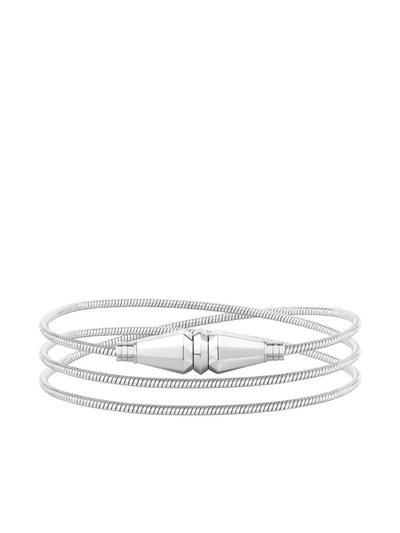 Boucheron Jack De  18k White Gold Triple-wrap Cable Bracelet/necklace