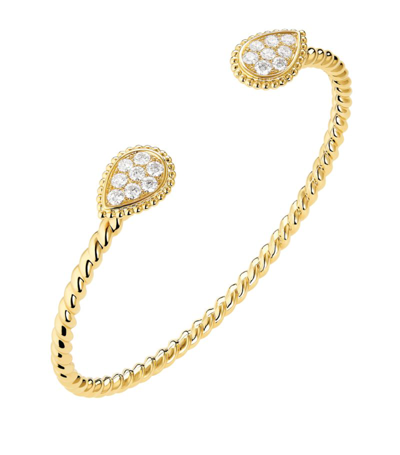 Boucheron Small Yellow Gold And Diamond Serpent Bohème Motif Bracelet