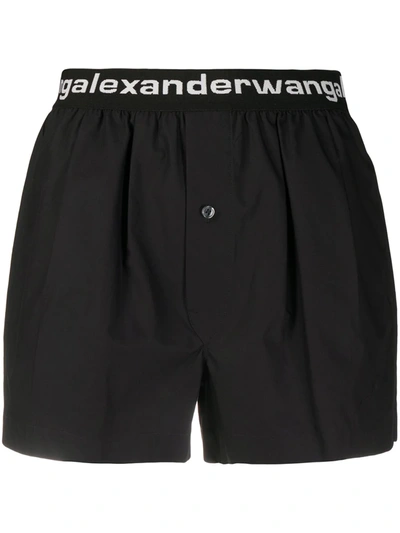 Alexander Wang T Logo Shorts In Black