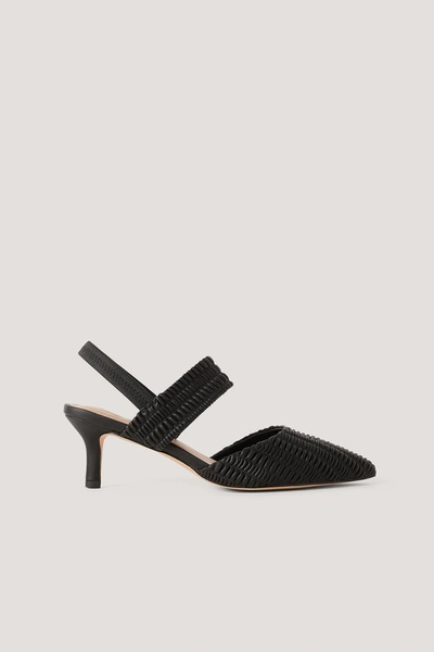 Na-kd Ruffled Slingback Detail Pumps - Black