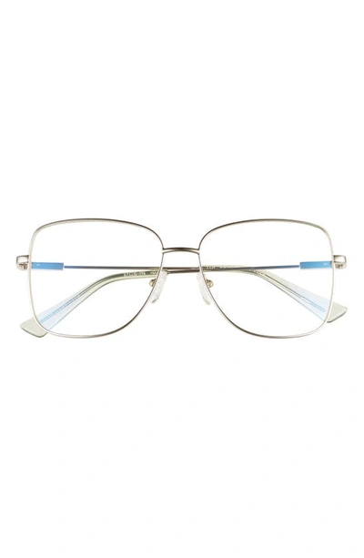 The Book Club Lol Eaters 57mm Blue Light Blocking Reading Glasses In Silver