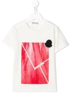 Moncler Kids Colour-block Logo T-shirt (12-14 Years) In White