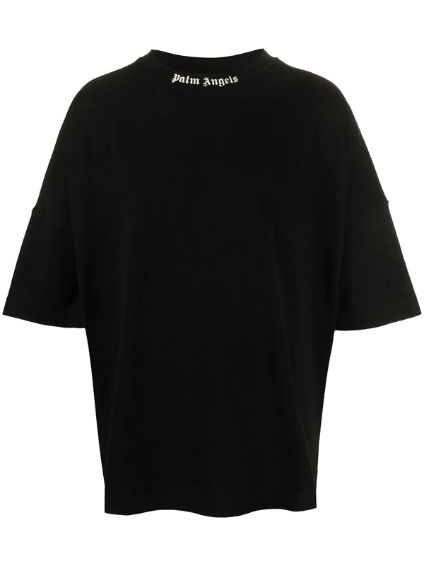 black logo t shirt palm angels