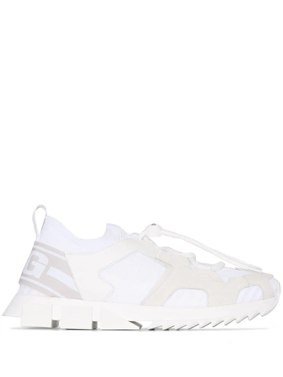 Dolce & Gabbana White Sorrento Sneakers In White,grey,beige