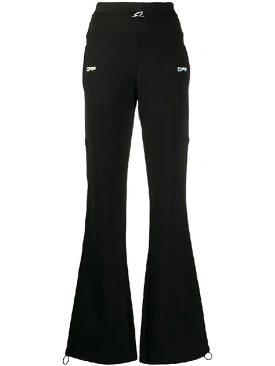 Off-white Active Zipped Wide Leg Tracksuit Trousers In Black