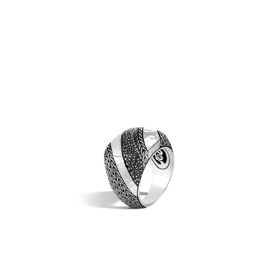 John Hardy Classic Chain Signet Ring In Black Spinel