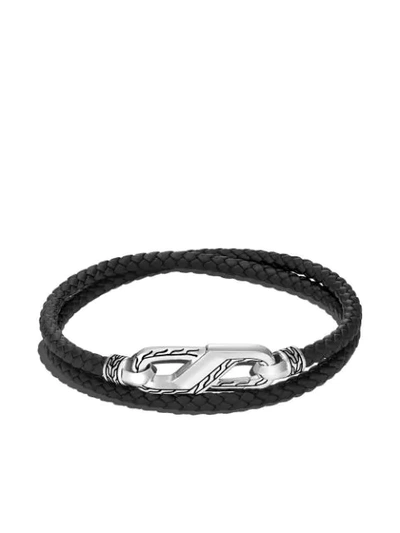 John Hardy Classic Chain Sterling Silver & Leather Double Wrap Bracelet