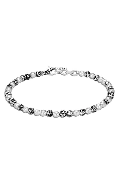 John Hardy Classic Chain 4mm Hammered Silver Bead Bracelet In Multicolor
