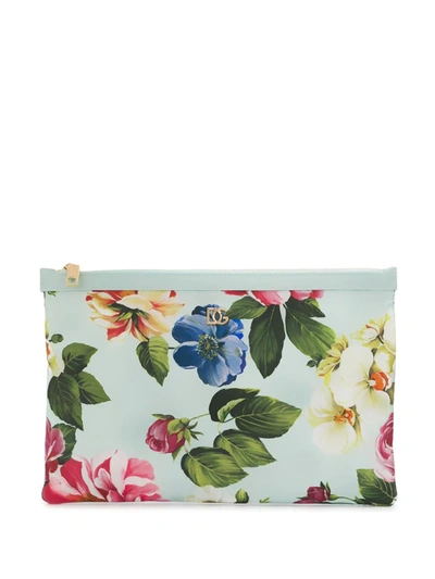 Dolce & Gabbana Floral Printed Clutch In Multicolour