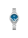 Fendi Run Away Bracelet Watch, 36mm In Silver/ Blue/ Silver