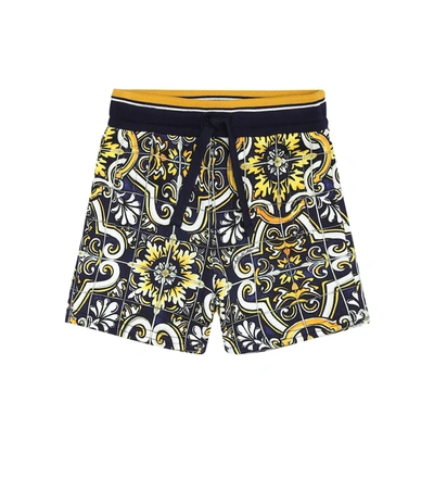 Dolce & Gabbana Baby Printed Cotton Shorts In Multicoloured