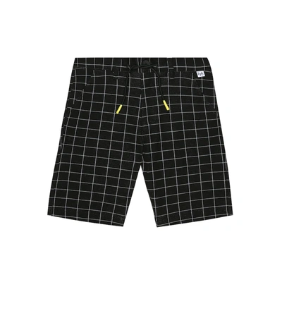 Il Gufo Kids' Checked Cotton Bermuda Shorts In Black