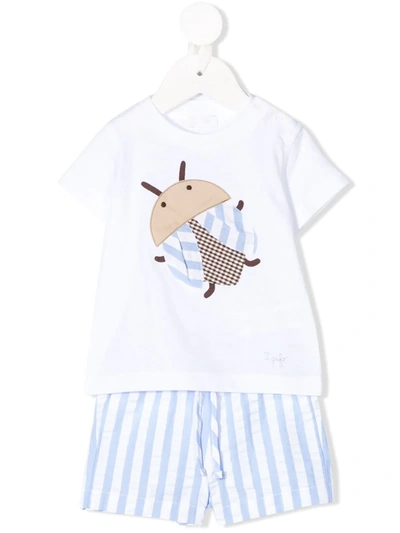 Il Gufo Baby T-shirt And Shorts Set In White