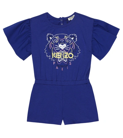 Kenzo Kids' Little Girl's & Girl's Graphic Logo T-shirt Romper In Cobalt
