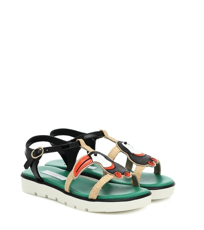 Dolce & Gabbana Kids' Leather Sandals In Green