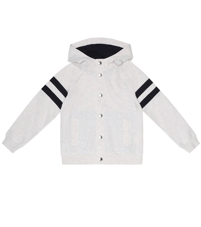 Brunello Cucinelli Kids' Contrasting-stripe Hooded Jacket In Beige