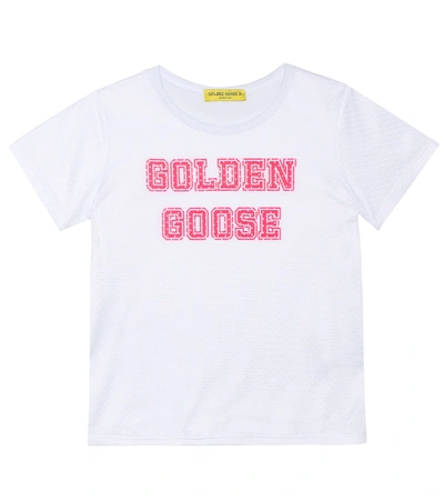 Golden Goose Kids' Logo Cotton T-shirt In White