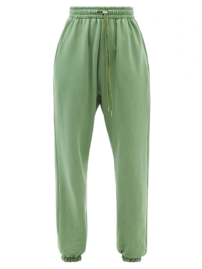 The Frankie Shop Womens Mossy Green Vanessa Mid-rise Cotton-jersey Jogging Bottoms S