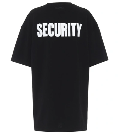 Vetements Insecurity Cotton T-shirt In Black