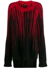 Ann Demeulemeester Asymmetric Hem Knitted Sweater In Red