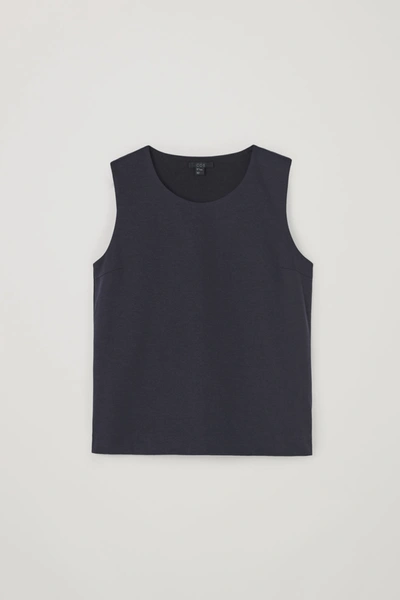Cos Organic Cotton Seamless Vest Top In Blue