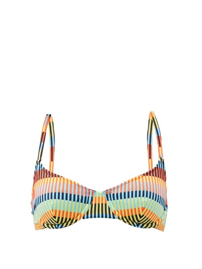 Solid & Striped The Ginger Striped Underwired Bikini Top In Technicolor Mosaic