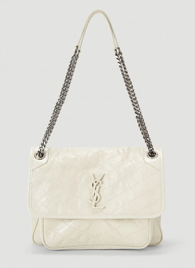 Saint Laurent Niki Medium Shoulder Bag In White