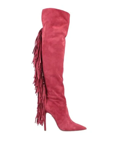 Just Cavalli Knee Boots In Red