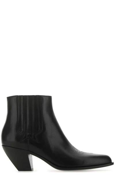 Golden Goose Sunset Leather Ankle Boots In Black