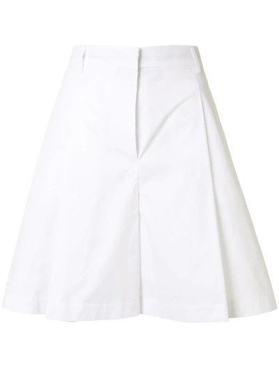Maison Kitsuné A-line Pleated Skirt In White